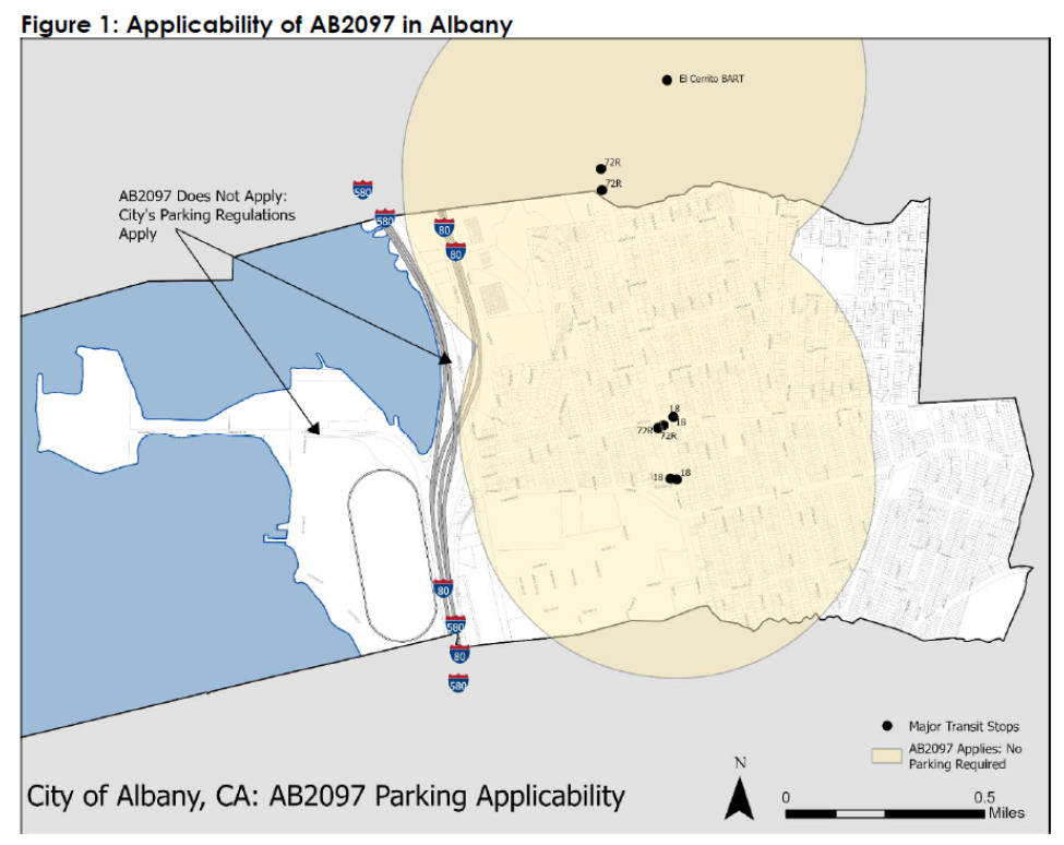 Figure 1: Applicability of AB2097 in Albany