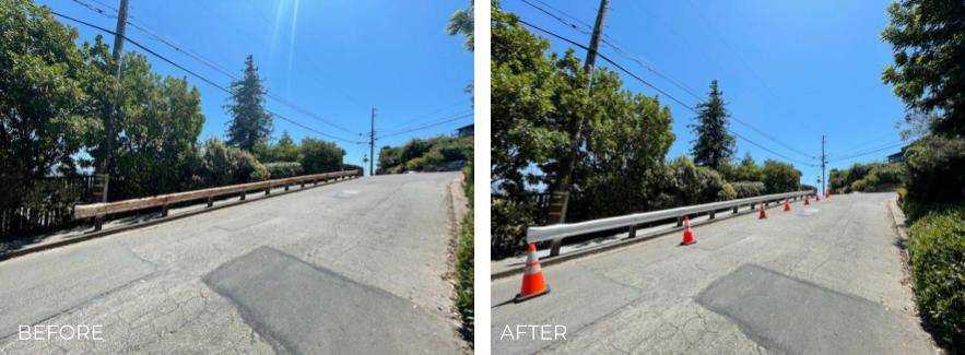 Guardrail before and after