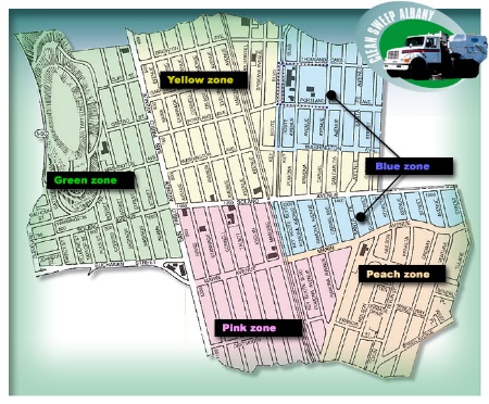 Street sweeping zone map