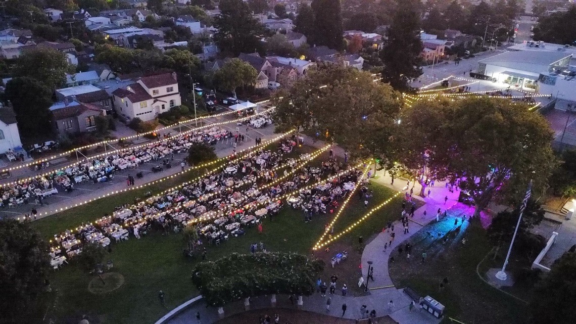 Aerial View of Dinner with Albany