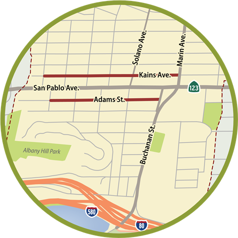 Kains, Adams location map