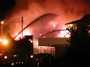 Fire at night