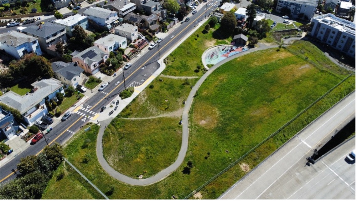 Aerial view of Peggy Thompsen Pierce Park